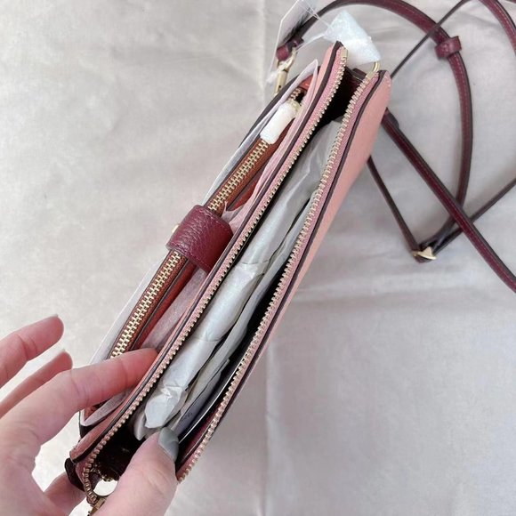 Coach C5368 Noa Pop Up Messenger In Colorblock In Brass/Light Coral Multi - Picture 4 of 5